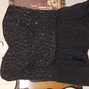 Bebe strapless black dressy shirt Sz Lg